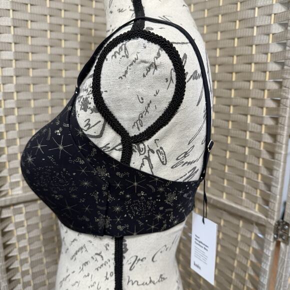 Knix WINGWOMAN CONTOUR BRA Size 3 Black STARGAZER Celestial Print Wireless NEW - Picture 2 of 10